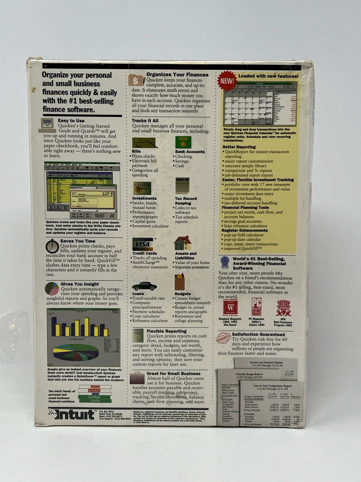 Intuit Quicken For Windows Version 3.0 Organizes Finances Painlessly New Sealed