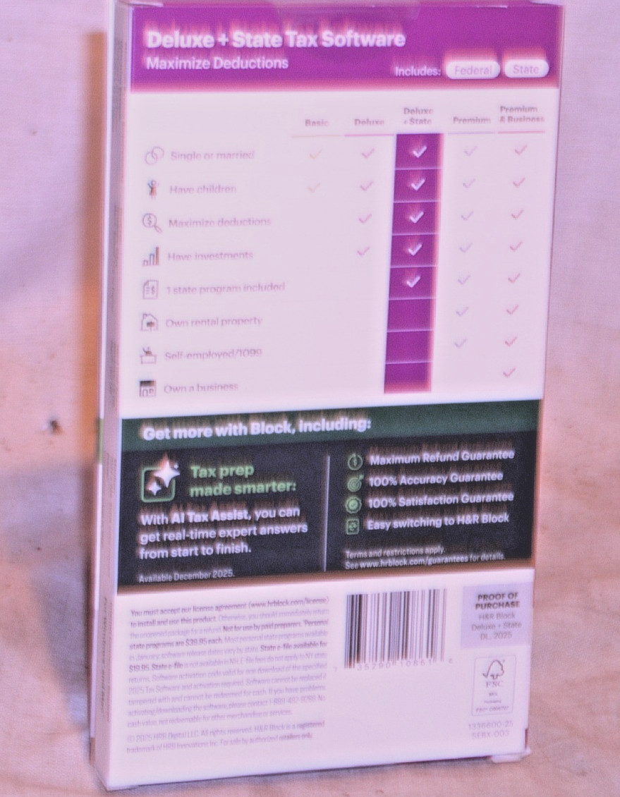 SEALED HR BLOCK 2025 DELUXE STATE DIGITAL DOWNLOAD KEY WIN 10 MAC 12 EDGE SAFARI