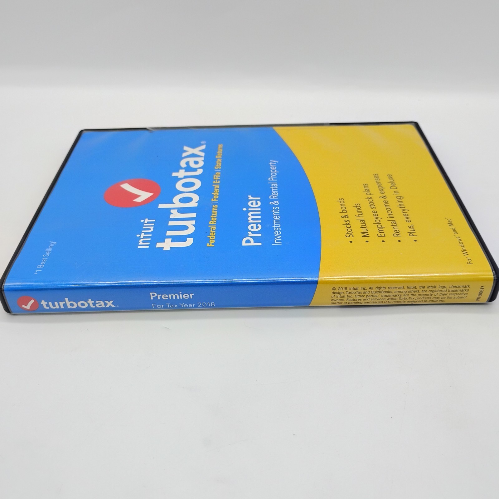 TurboTax Premier 2018 Investments & Rental Property (Windows & Mac) CD SEALED