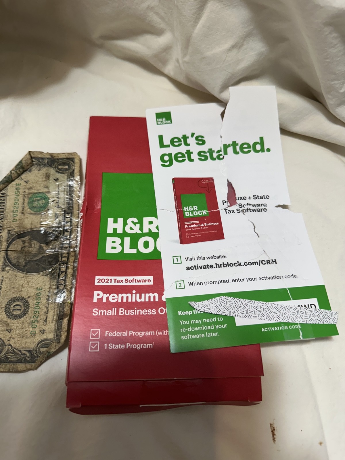 Open Box Key Card H&R Block Tax Software Premium Business 2021 PC Turbotax USA