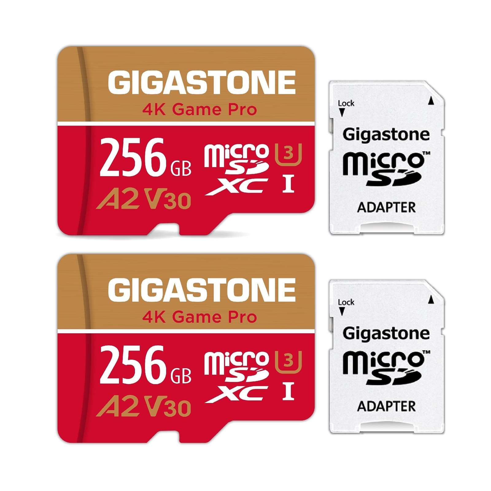 [5-Yrs Free Data Recovery] GIGASTONE 256GB 2-Pack Micro SD Card, 4K Game Pro,…