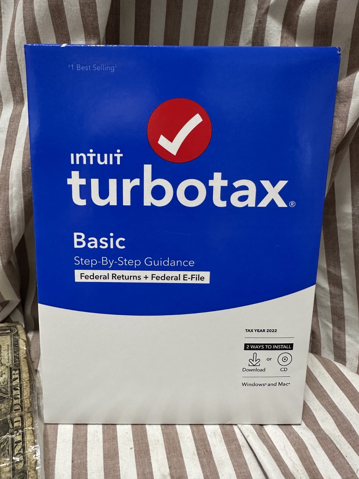 2022 Intuit Turbotax BASIC Federal Win Mac Tax Software Sealed CD / Download