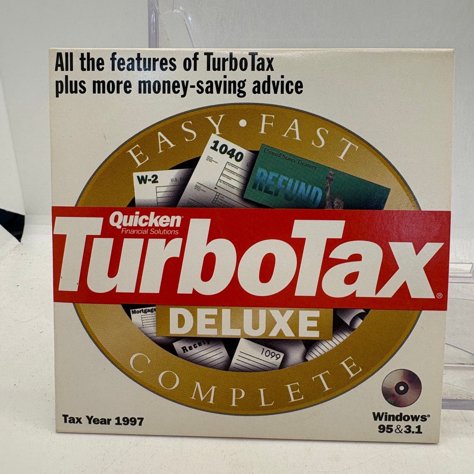 Quicken TurboTax Deluxe Complete Tax Year 1997 Windows 95 3.1 Vintage Software