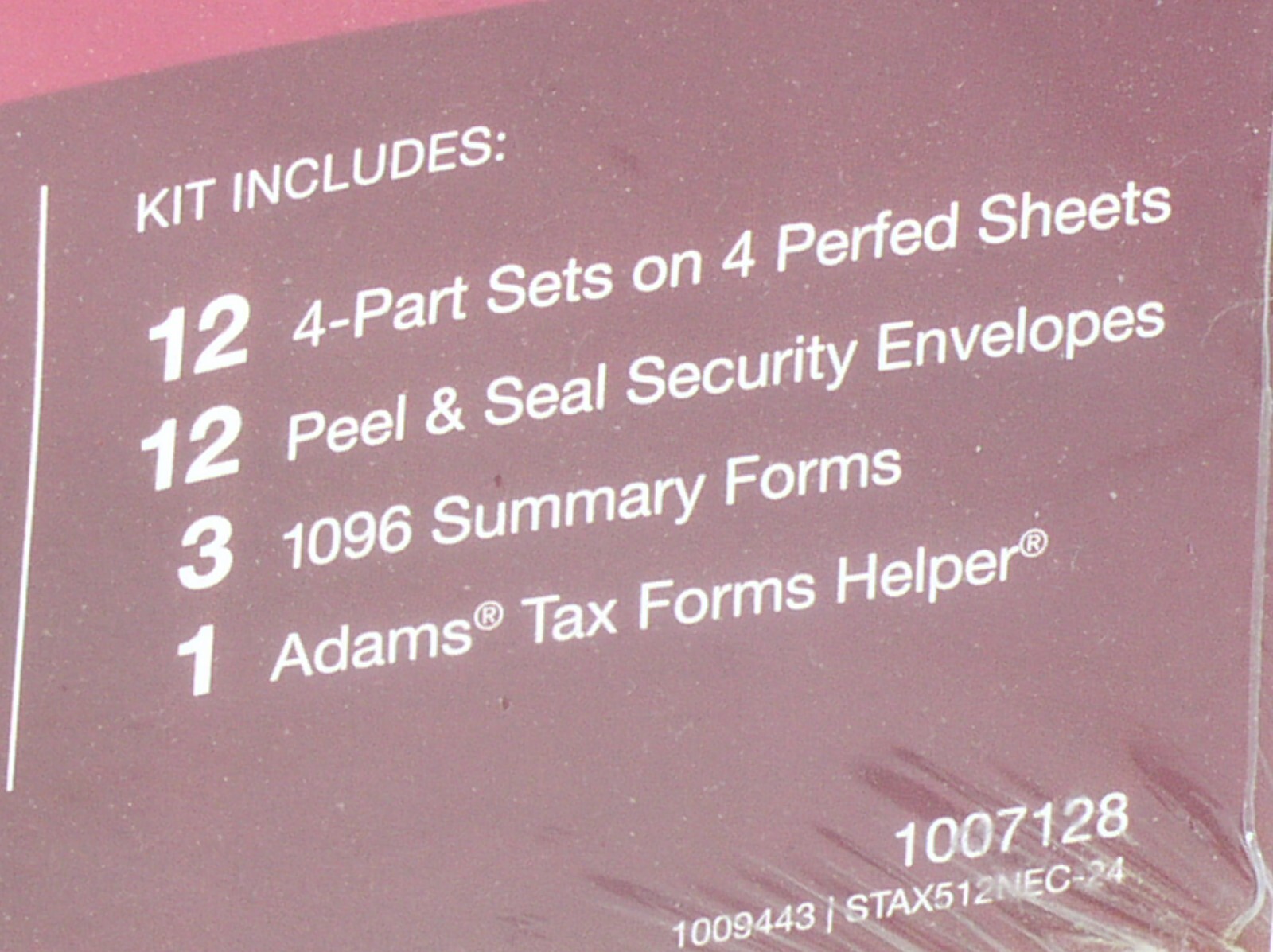 SEALED 2024 ADAMS 1099-NEC TAX KIT FORMS 4-PART 12 RECIPIENTS+SUMMERY+HELPER