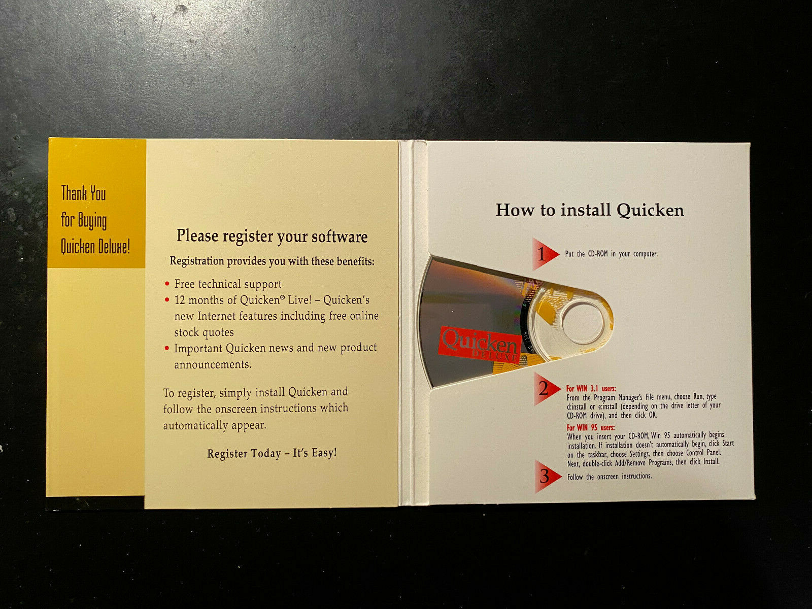 Quicken Deluxe Version 6 for Windows 95 and 3.1