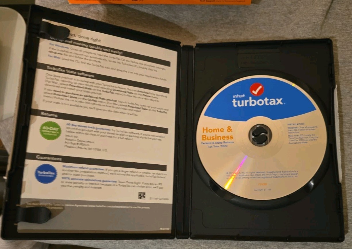 For FEDERAL RETURN ONLY ✅Genuine CD ✅ 2020 TURBOTAX HOME & BUSINESS CD TURBO TAX