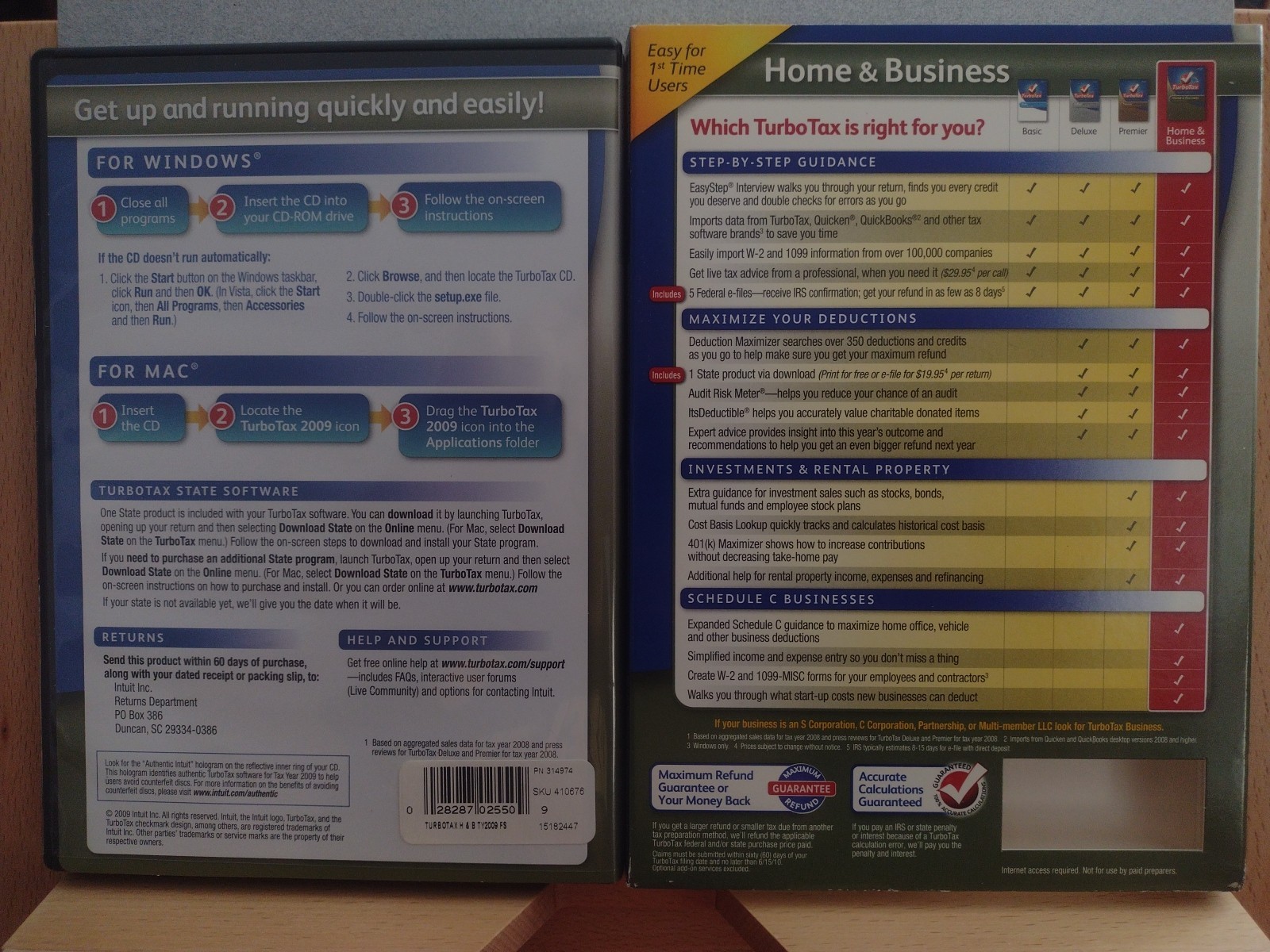 2009 TurboTax Home and Business CD Windows/Mac