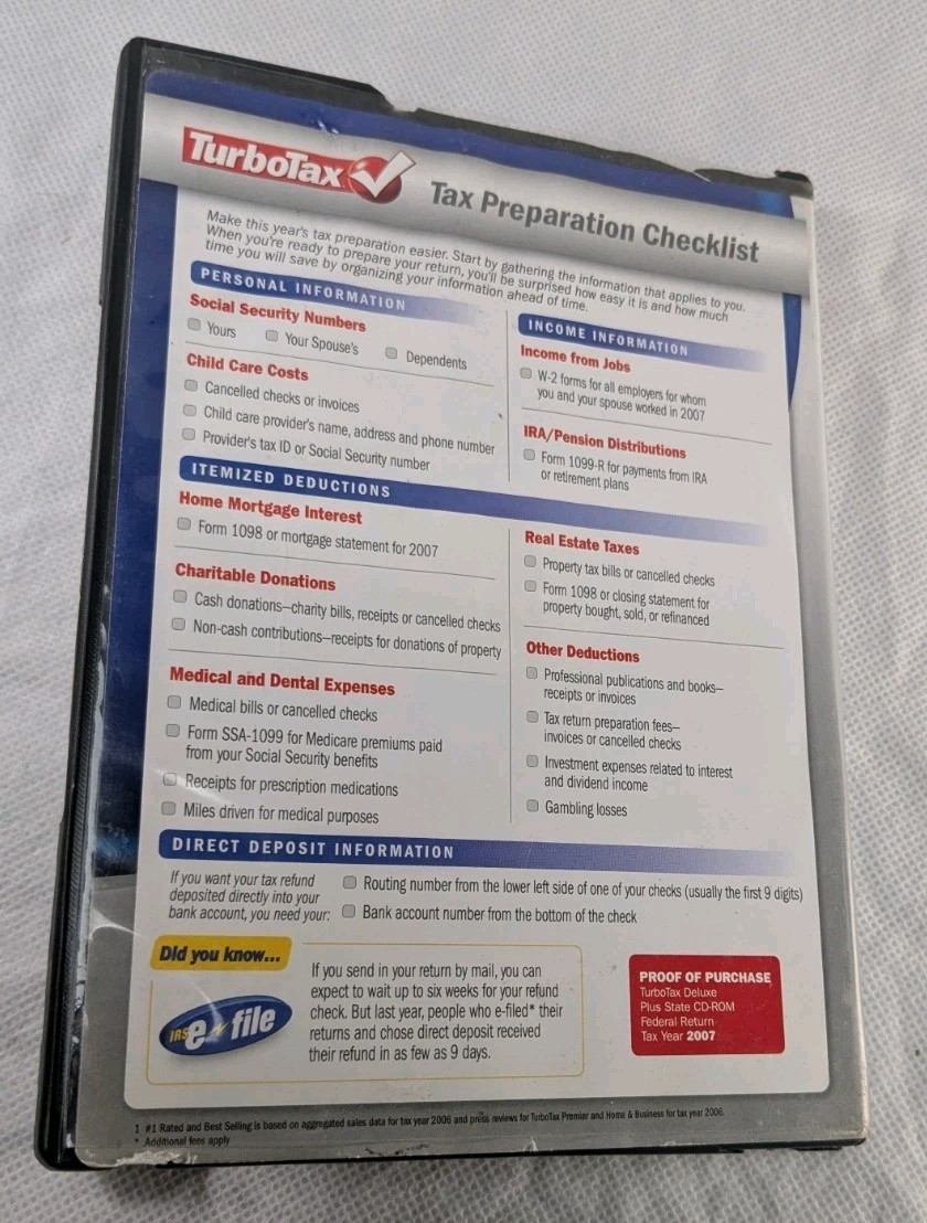 Turbo Tax Deluxe 2007