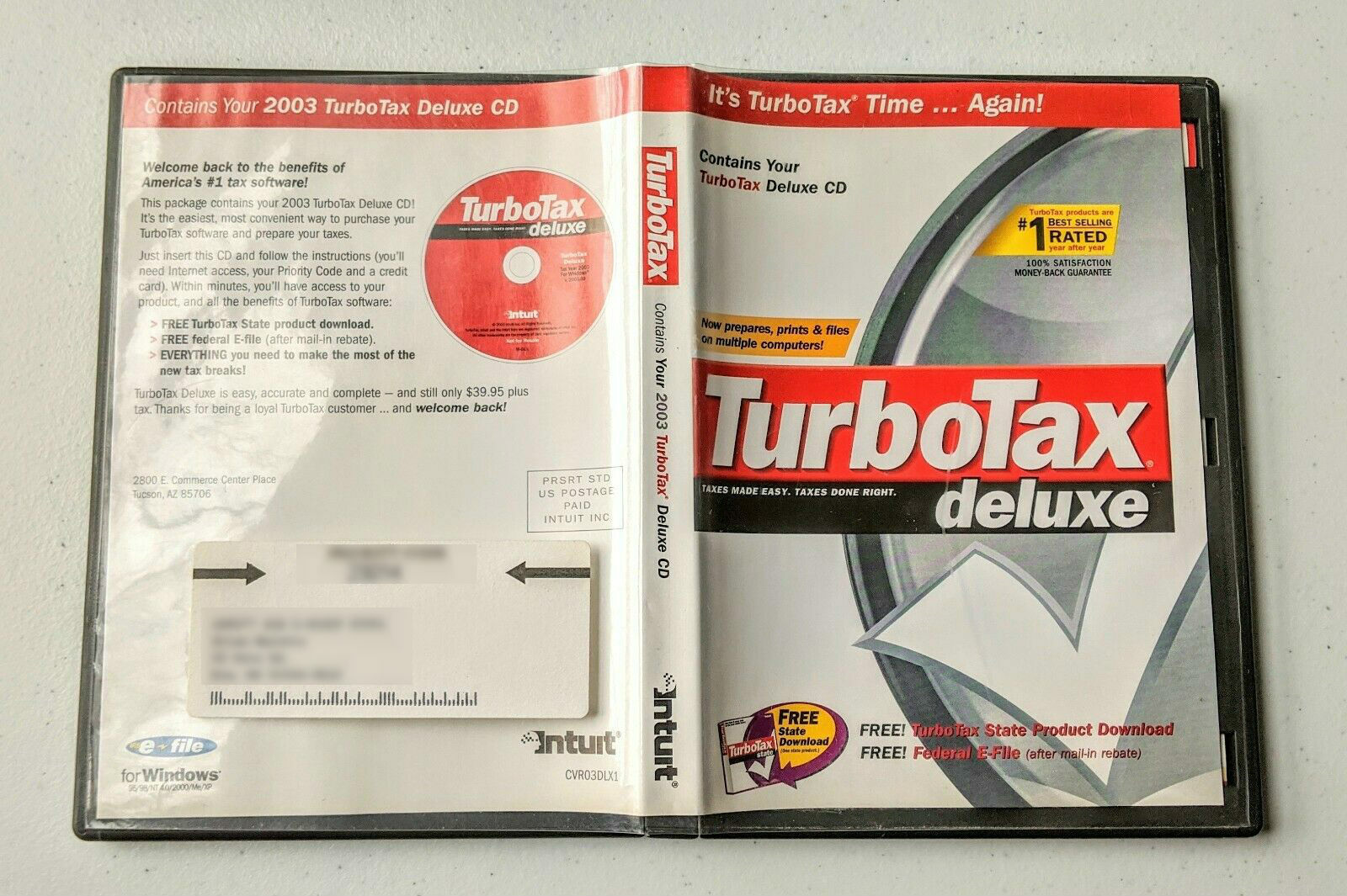 Intuit TurboTax Deluxe Tax Year 2003 COMPLETE Turbo Tax Windows PC Return