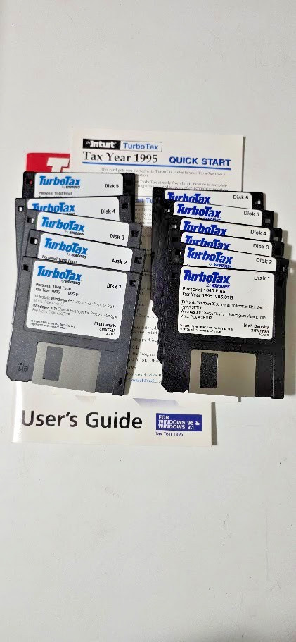 Lot Vintage Quicken TurboTax 1995-2010 (except 1997) Software Programs-15 total