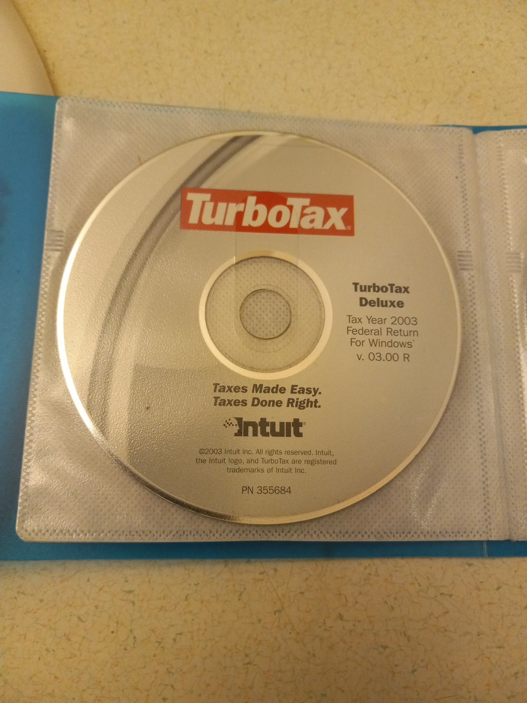 TurboTax Basic Federal 2003 Intuit Windows