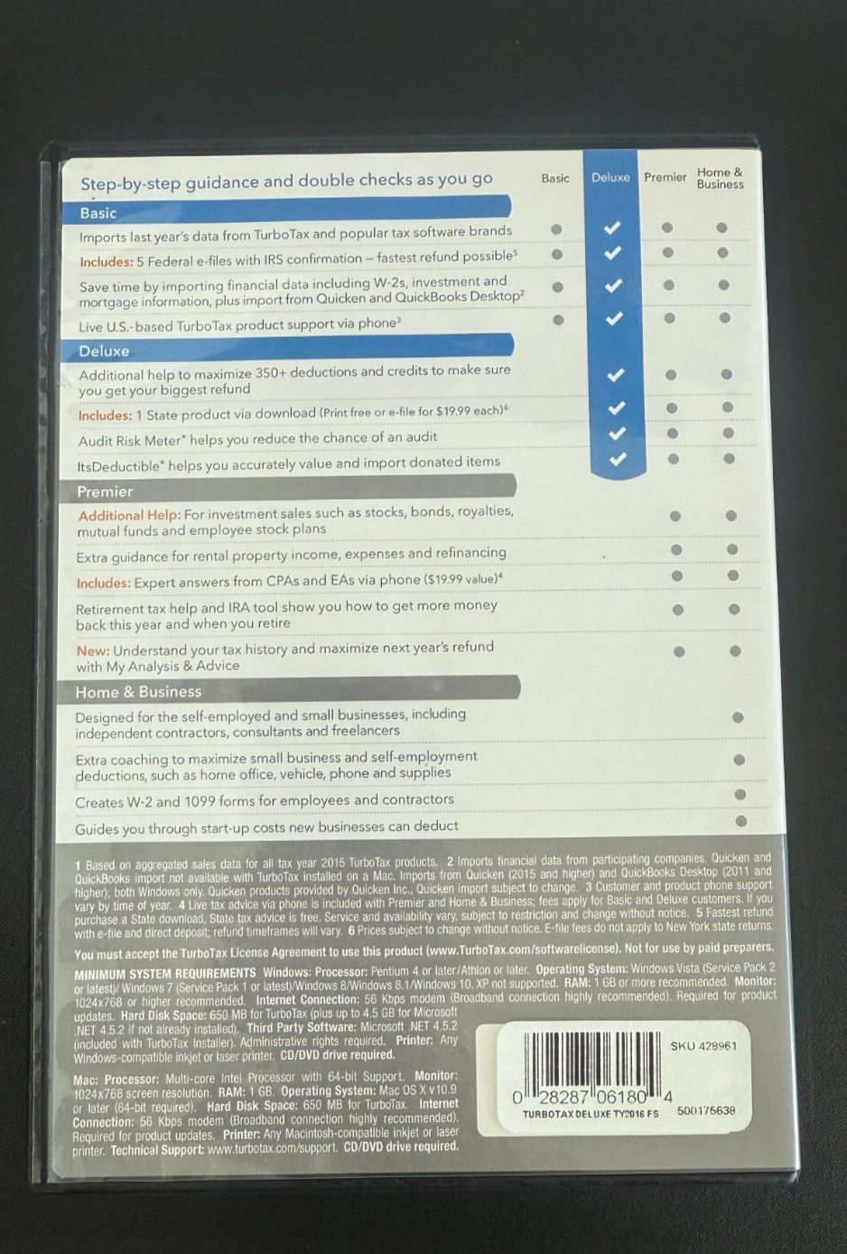 Turbotax 2016 Deluxe Federal + State Returns & Federal E-File for Windows & MAC