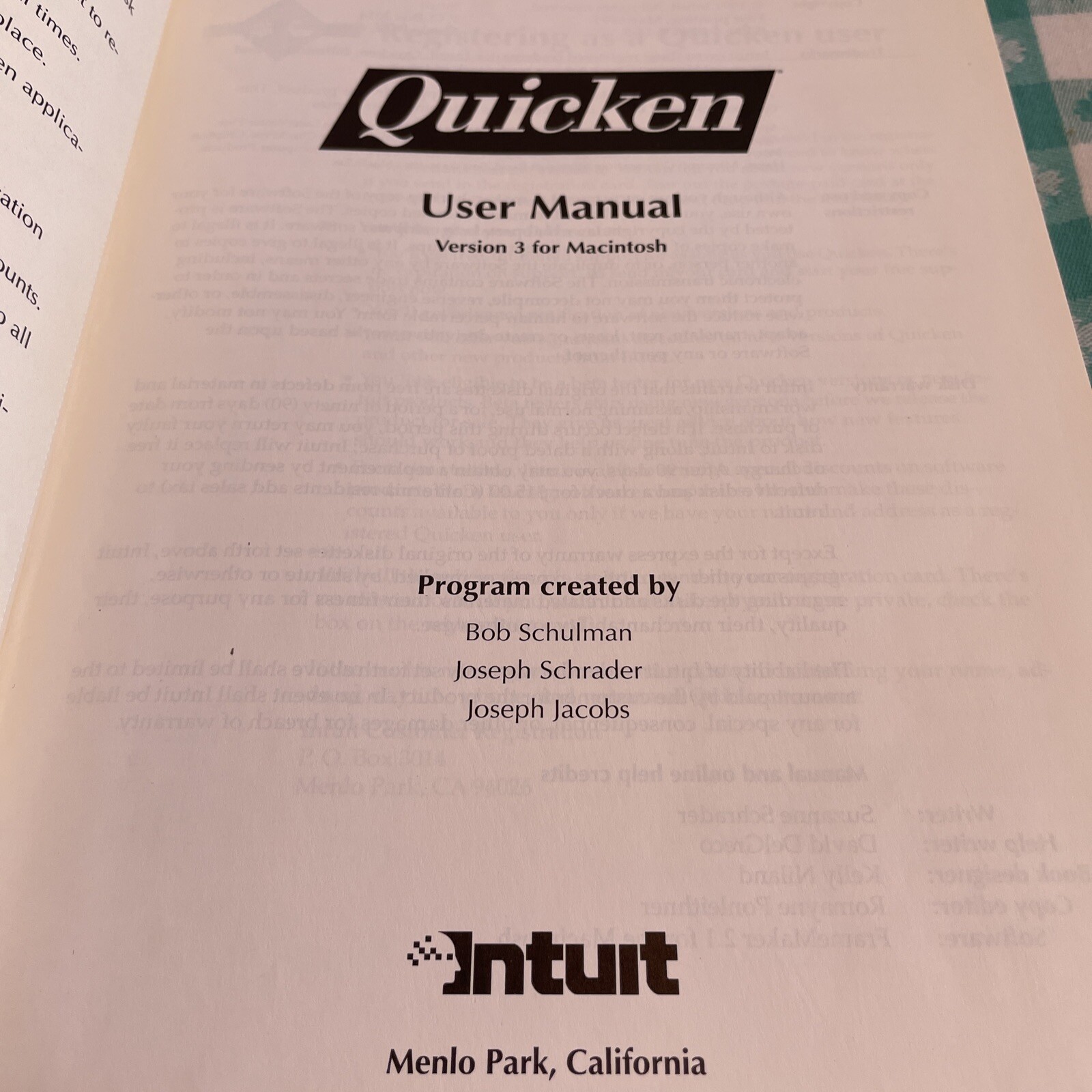 Macintosh 3.0 Quicken manage home & business finances intuit 1991 Floppy Disk