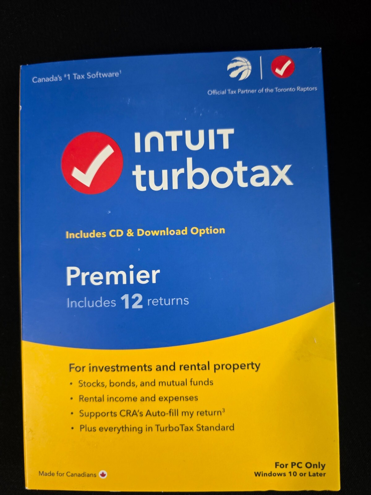 TurboTax Standard Deluxe Premier CD/Download Online 2023 Canadaian Canada Tax