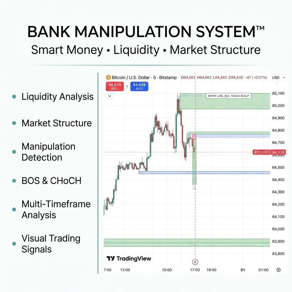 Bank Manipulation System TradingView System | Smart Money & Liquidity