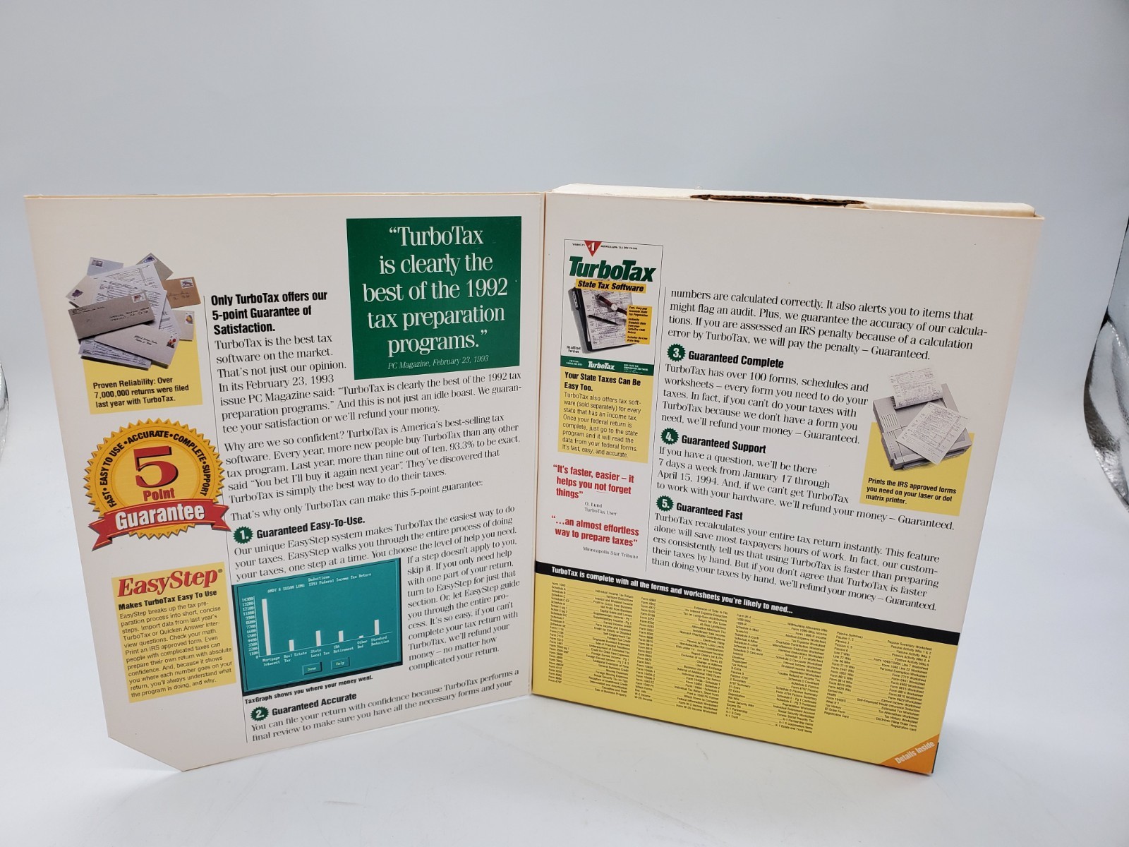 TurboTax Tax Year 1993 -Final Ver (ChipSoft, 3.5 & 5.25 Disks, DOS) Vintage CIB