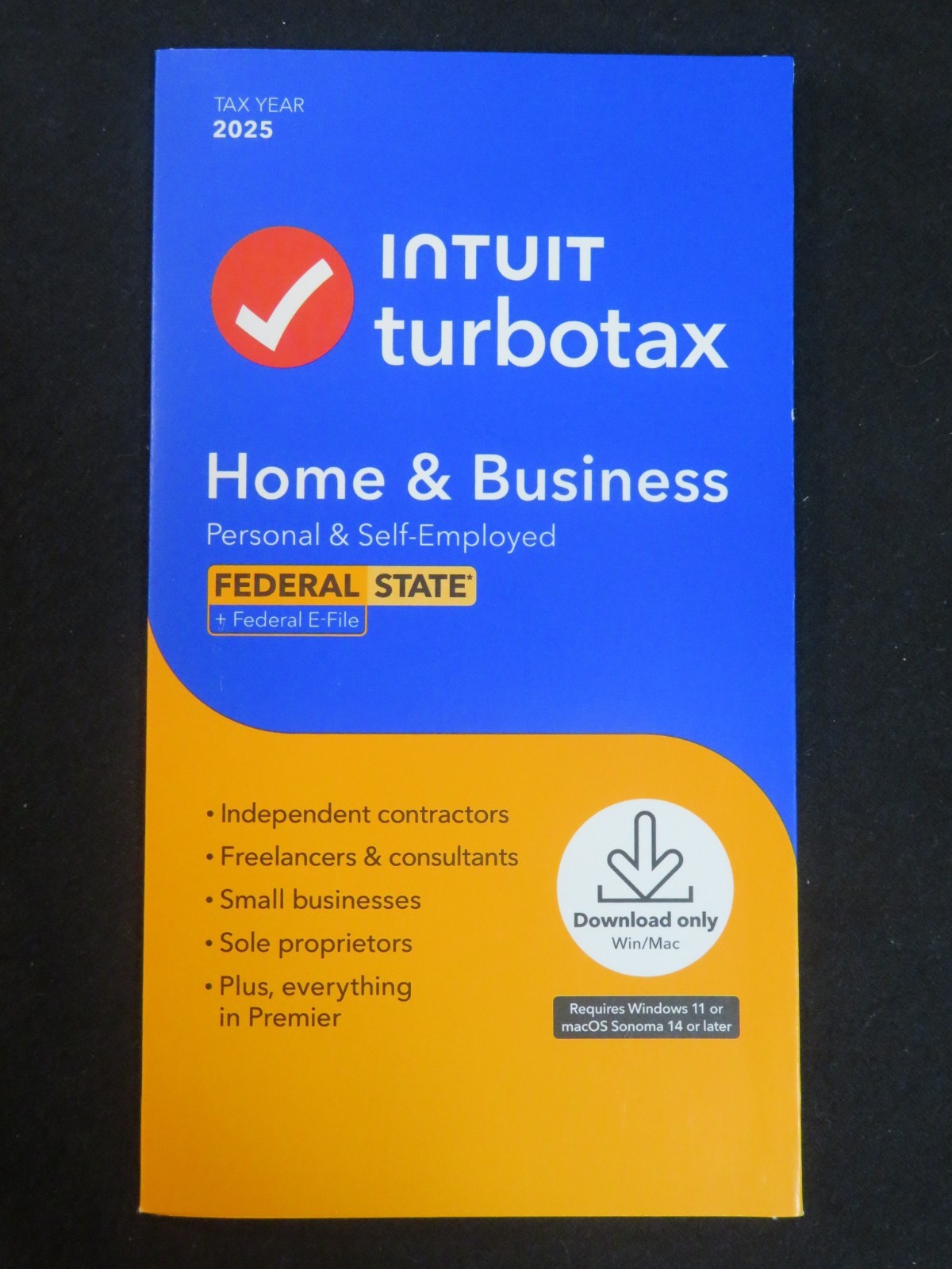 Genuine 2025 Intuit Turbotax Home & Business Federal State Window Mac Staples