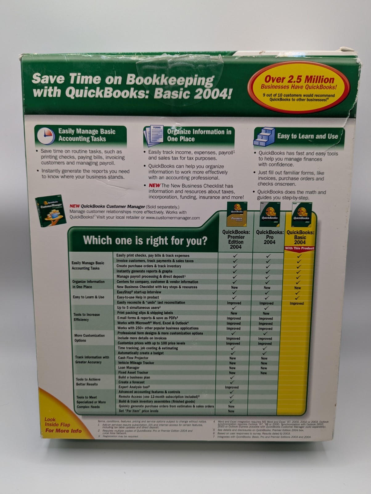 Intuit QuickBooks Basic 2004 Financial Software for Small Business Windows PC