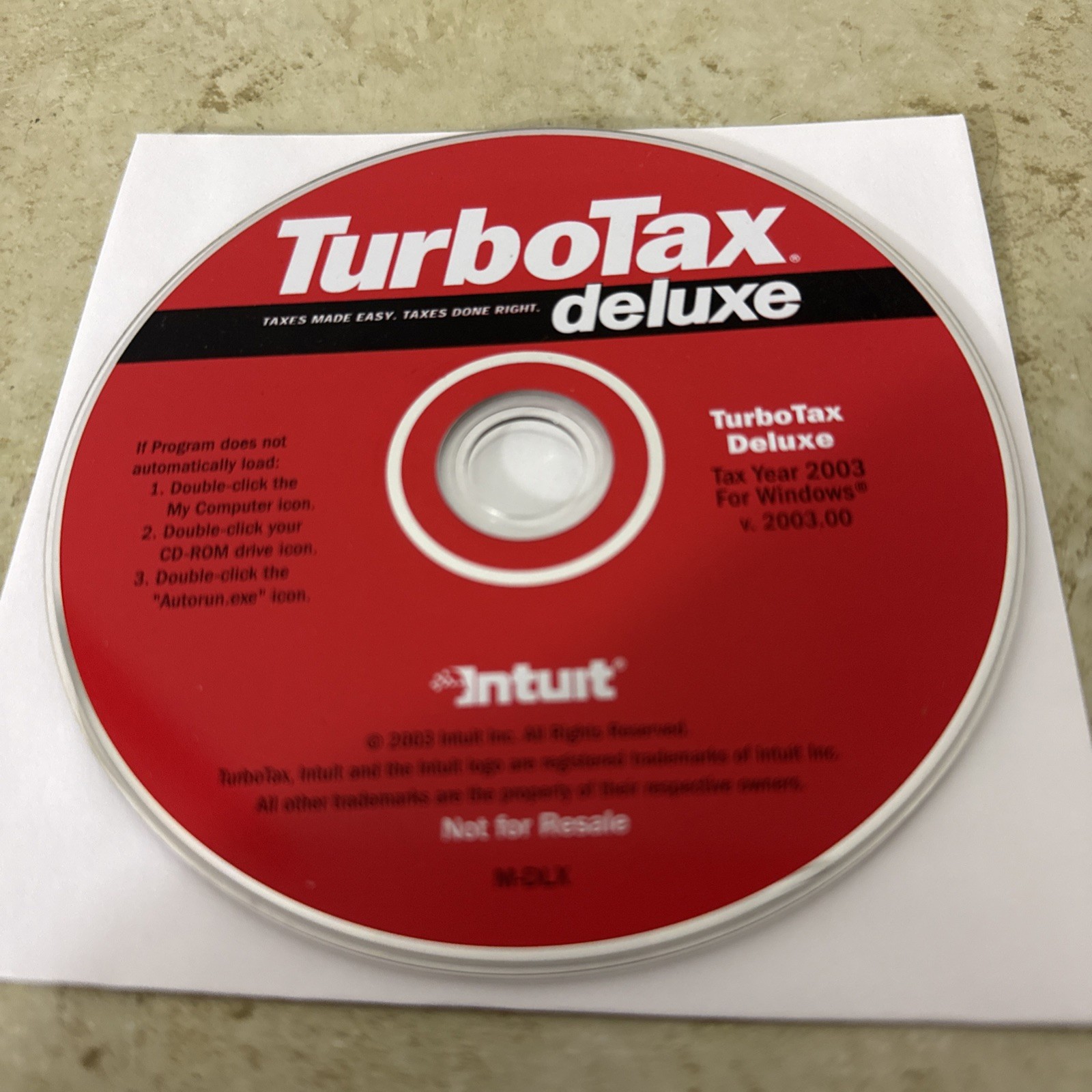 turbotax deluxe 2003 for Windows Federal Return