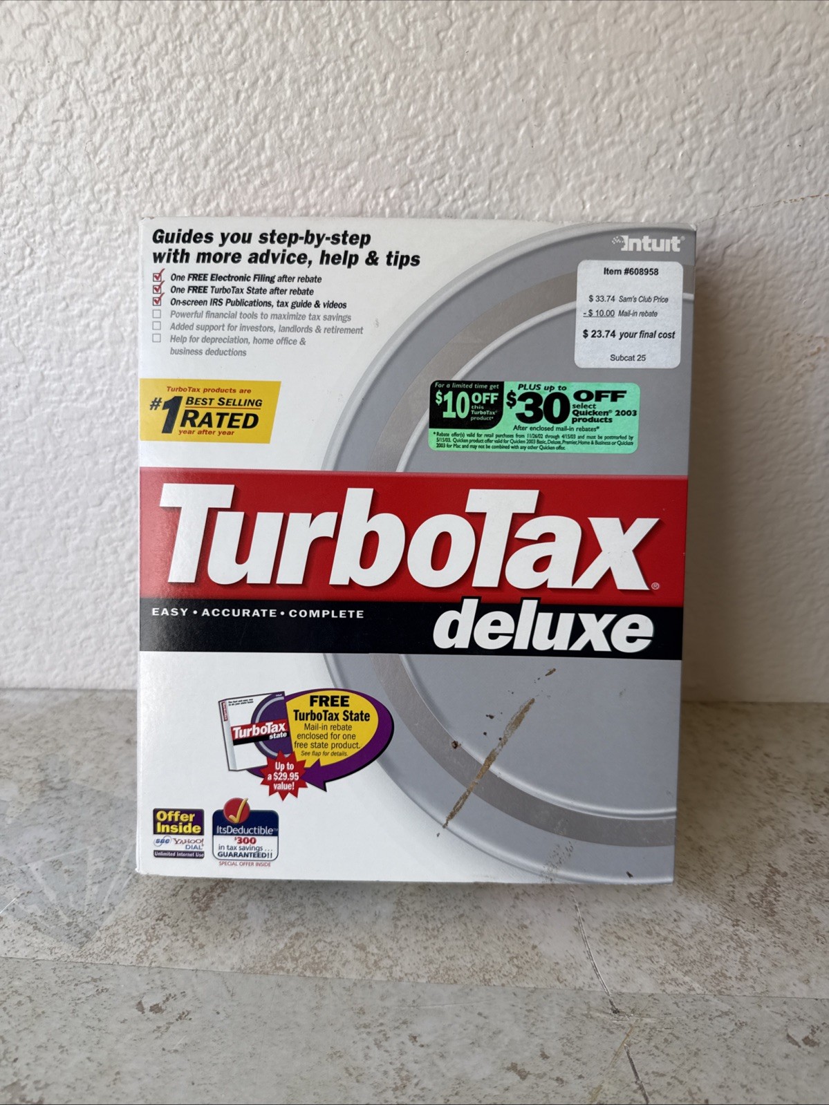 TurboTax Deluxe 2002 Tax Preparation Software CD For Windows PC English Standard
