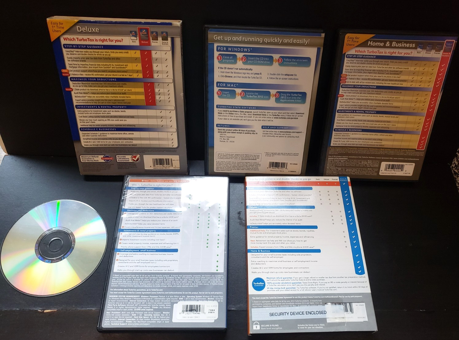 Intuit TurboTax Software CD’s – 2008, 2011, 2012, 2013, 2014 & 2015 Windows MAC