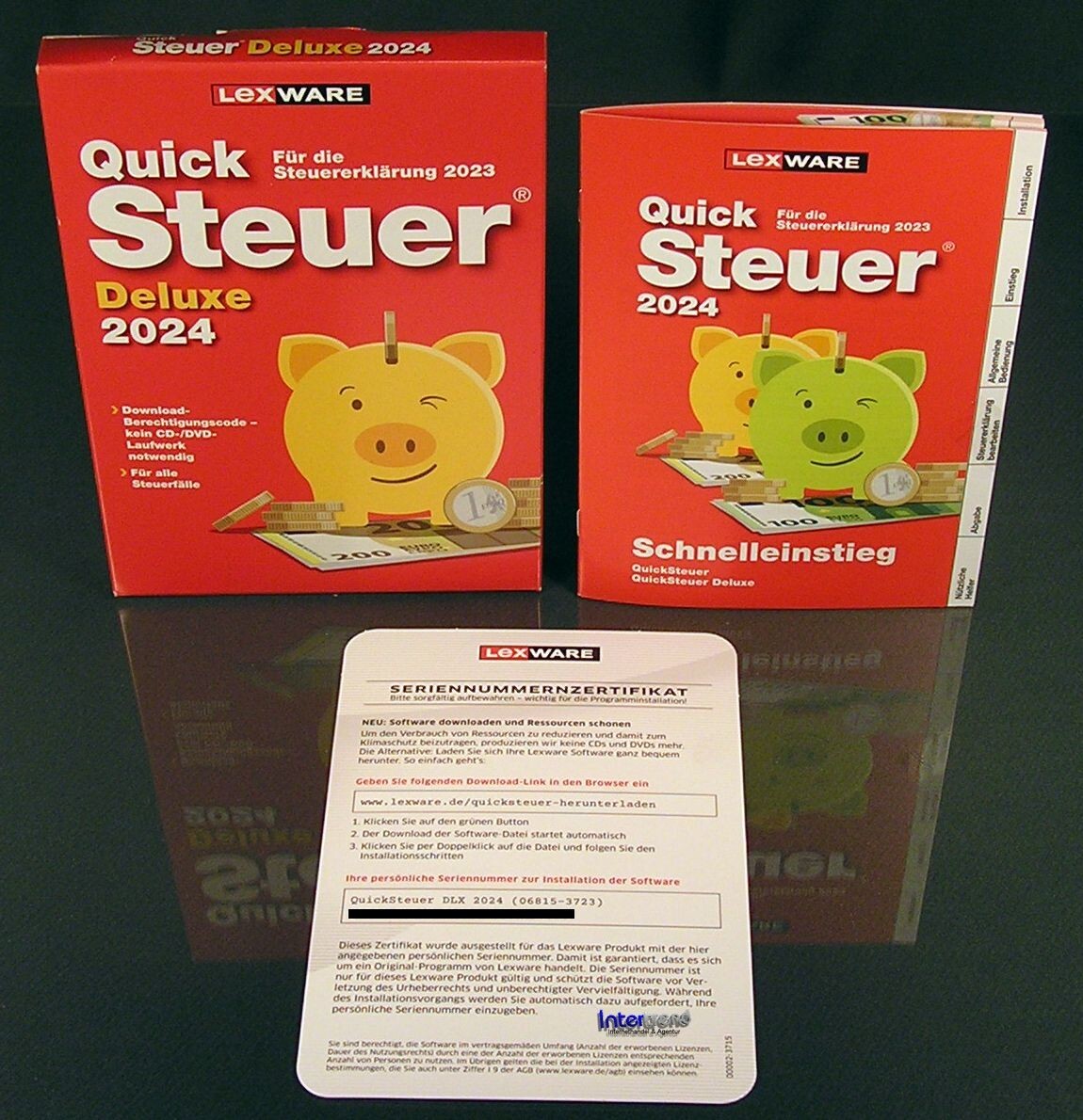 Lexware QuickSteuer Deluxe 2024 Vollversion Box Handbuch Steuerjahr 2023 OVP NEU