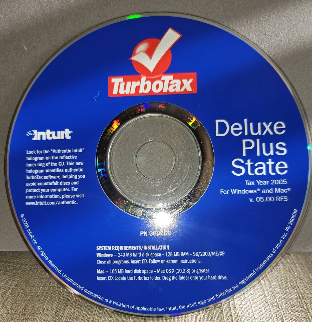 TurboTax Deluxe Plus State Tax Year 2005 for Windows & MAC