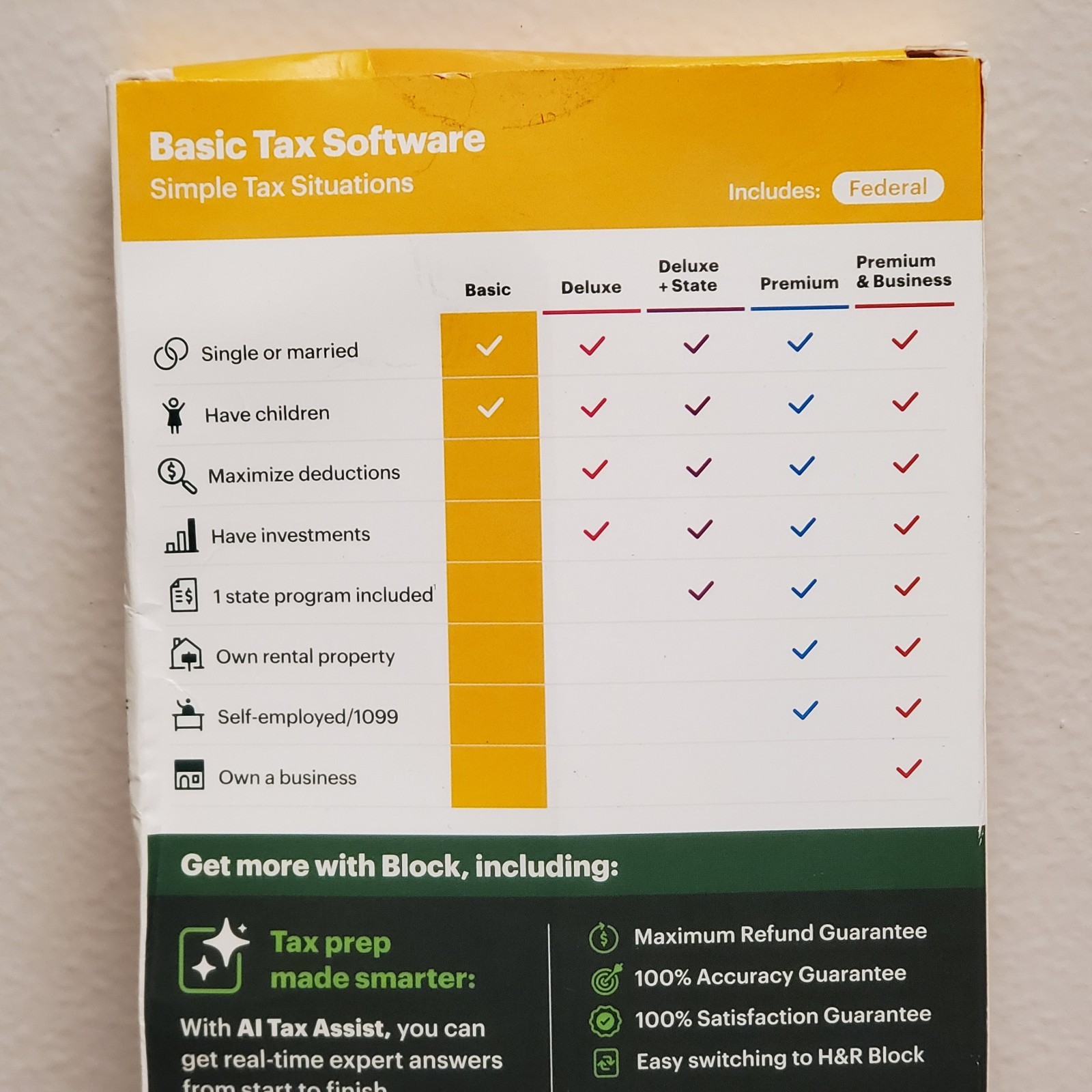 H&R Block Tax Software Basic 2025 PC/Mac [Key Card] NEW