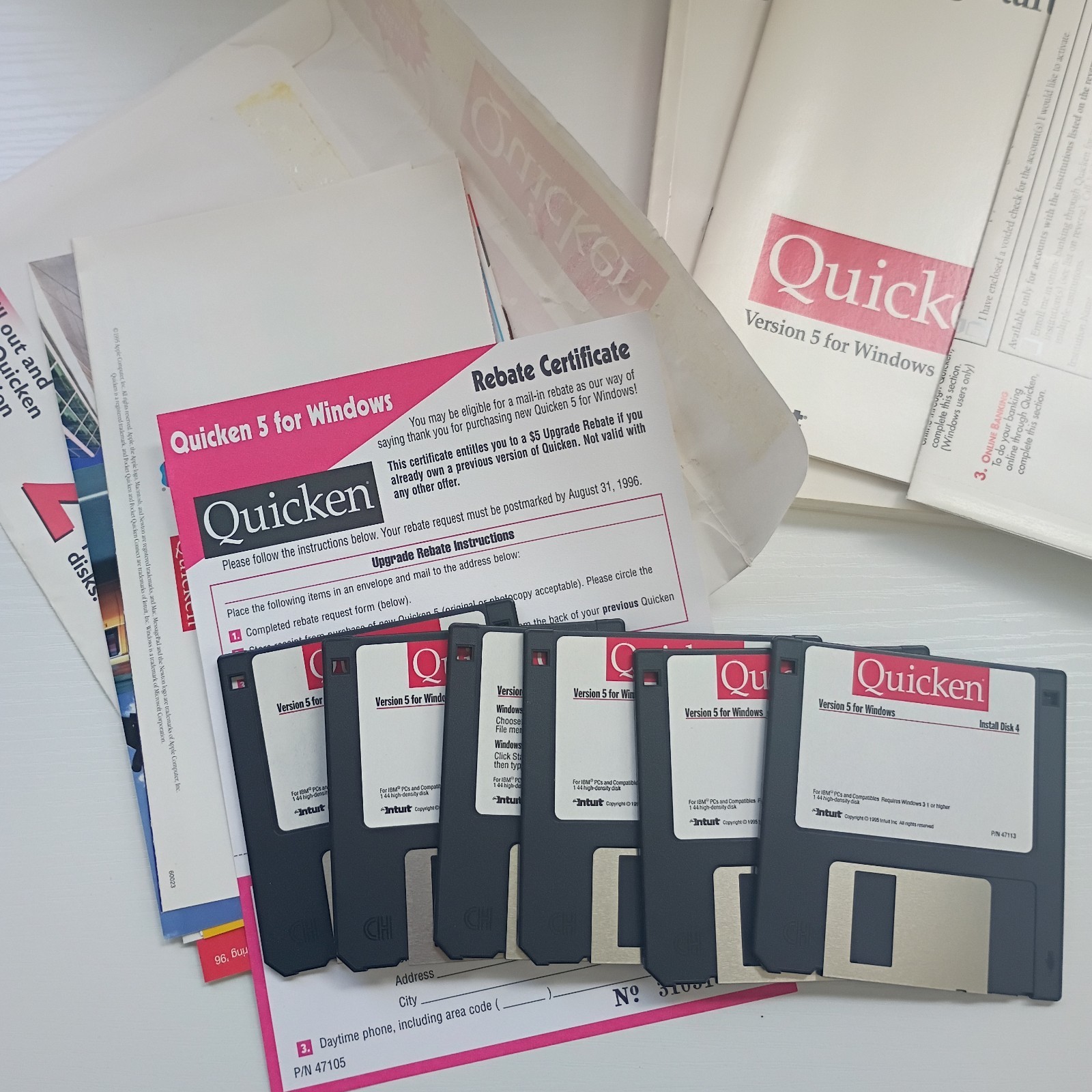 Quicken Financial Software Version 5 For Windows 95 & 3.1 Vtg Computer Disk