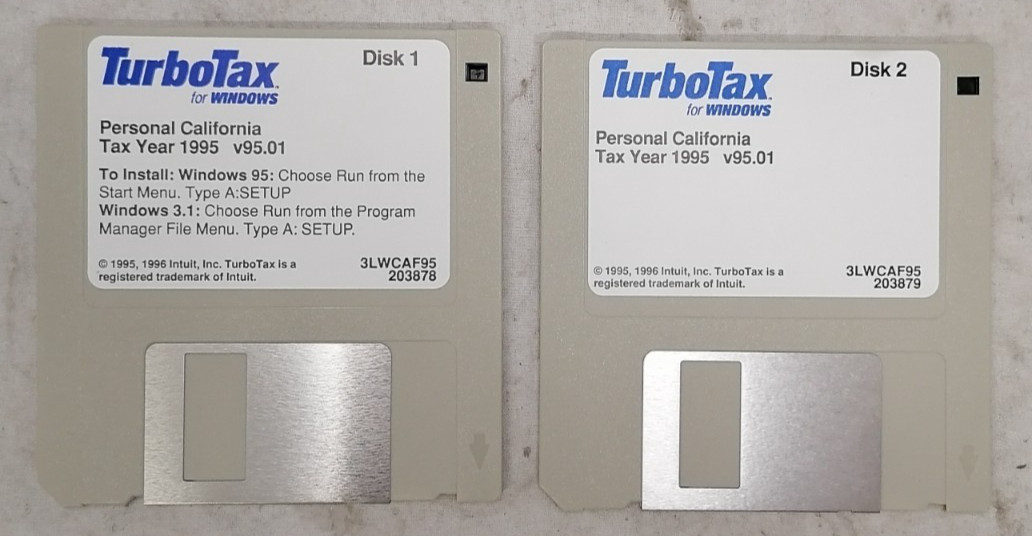TurboTax For Windows Personal California Tax Year 1995 v95.01 Disk 1 and 2