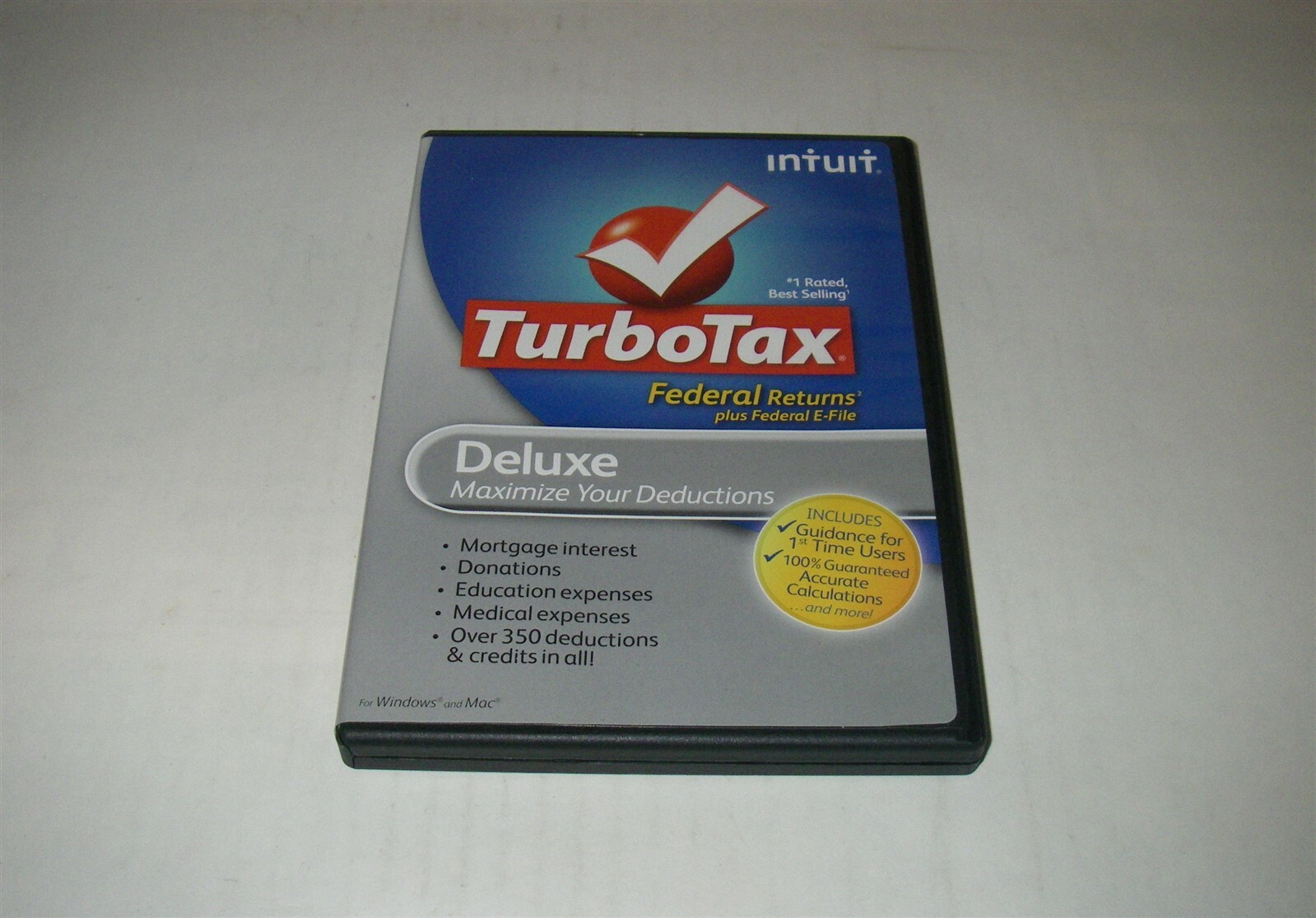 INTUIT TURBOTAX DELUXE FEDERAL RETURNS FOR TAX YEAR 2012