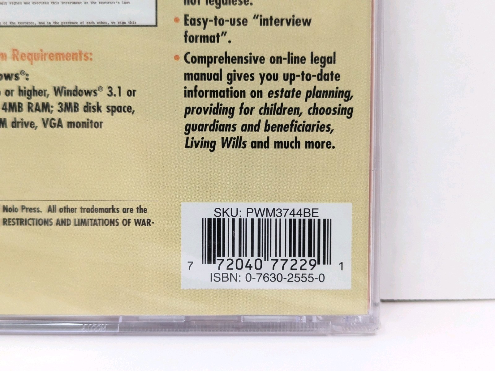 Willmaker 6 CD Legal Will Living Will Final Arrangements Win 3.1/95/98 1998 New
