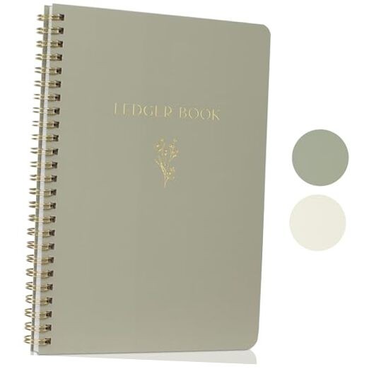 Easy to Use Accounting Ledger Book – The Perfect Expense Tracker Sage Green