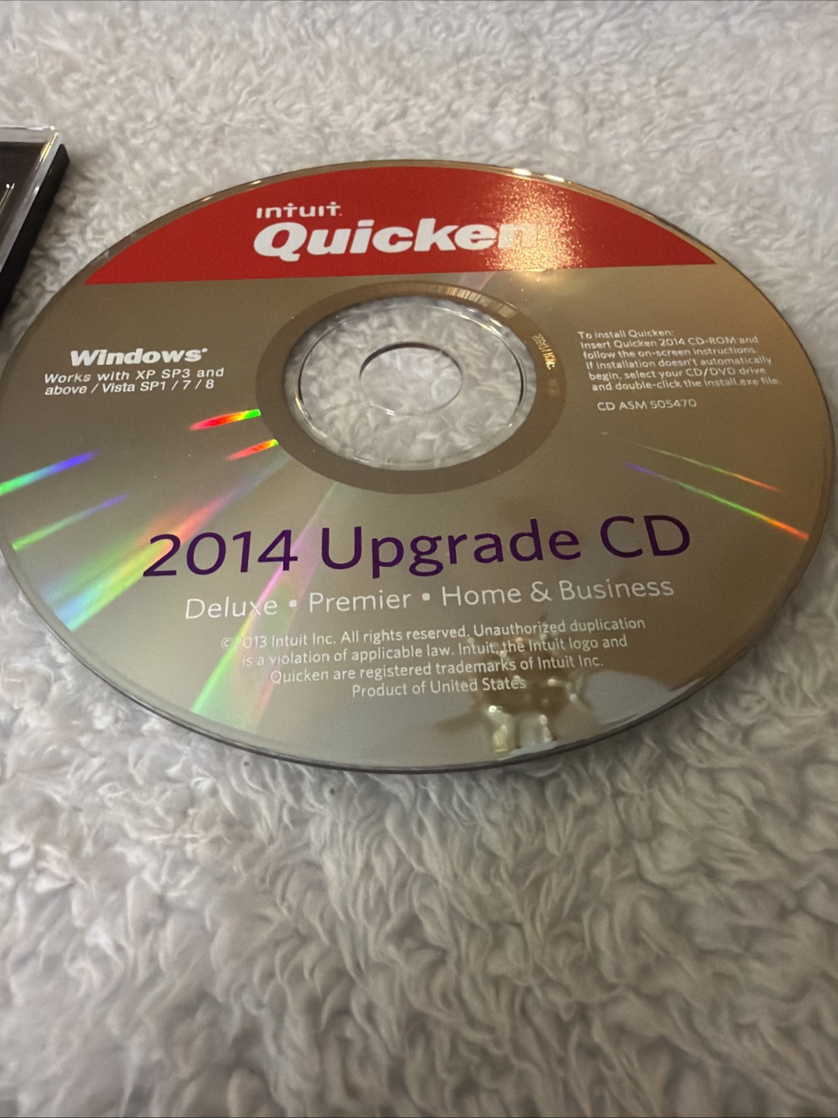 Quicken 2014 Upgrade CD Deluxe Premier Home & Business For Windows XP SP2/Vista
