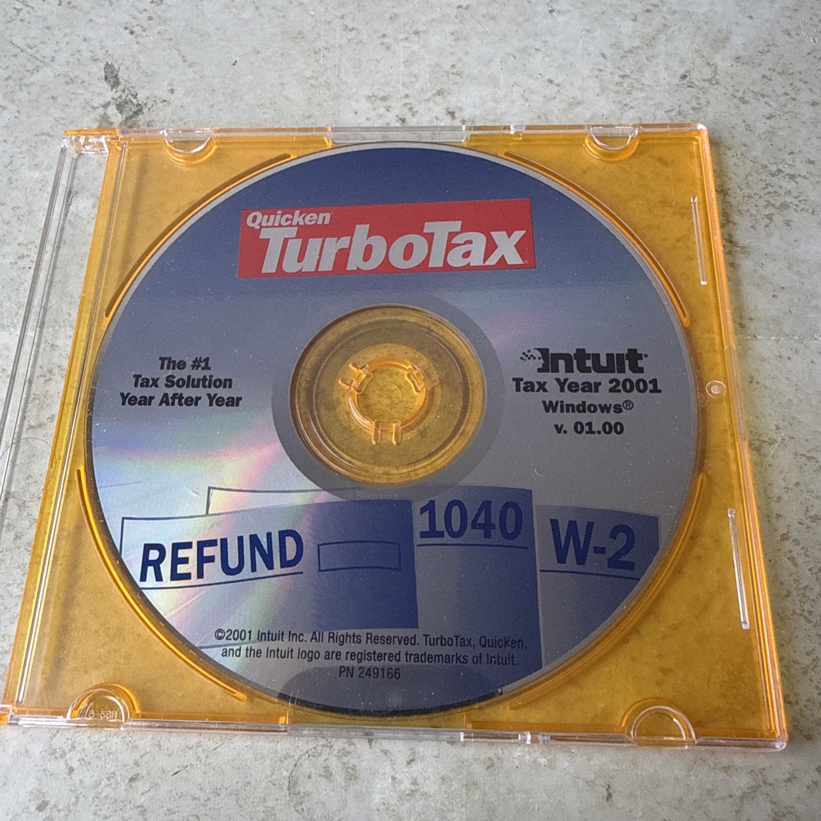 Intuit Turbotax 2001 Software in Jewel Case
