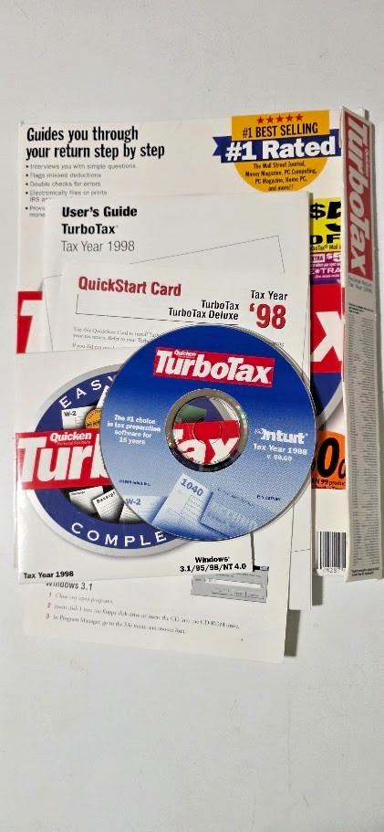 Lot Vintage Quicken TurboTax 1995-2010 (except 1997) Software Programs-15 total