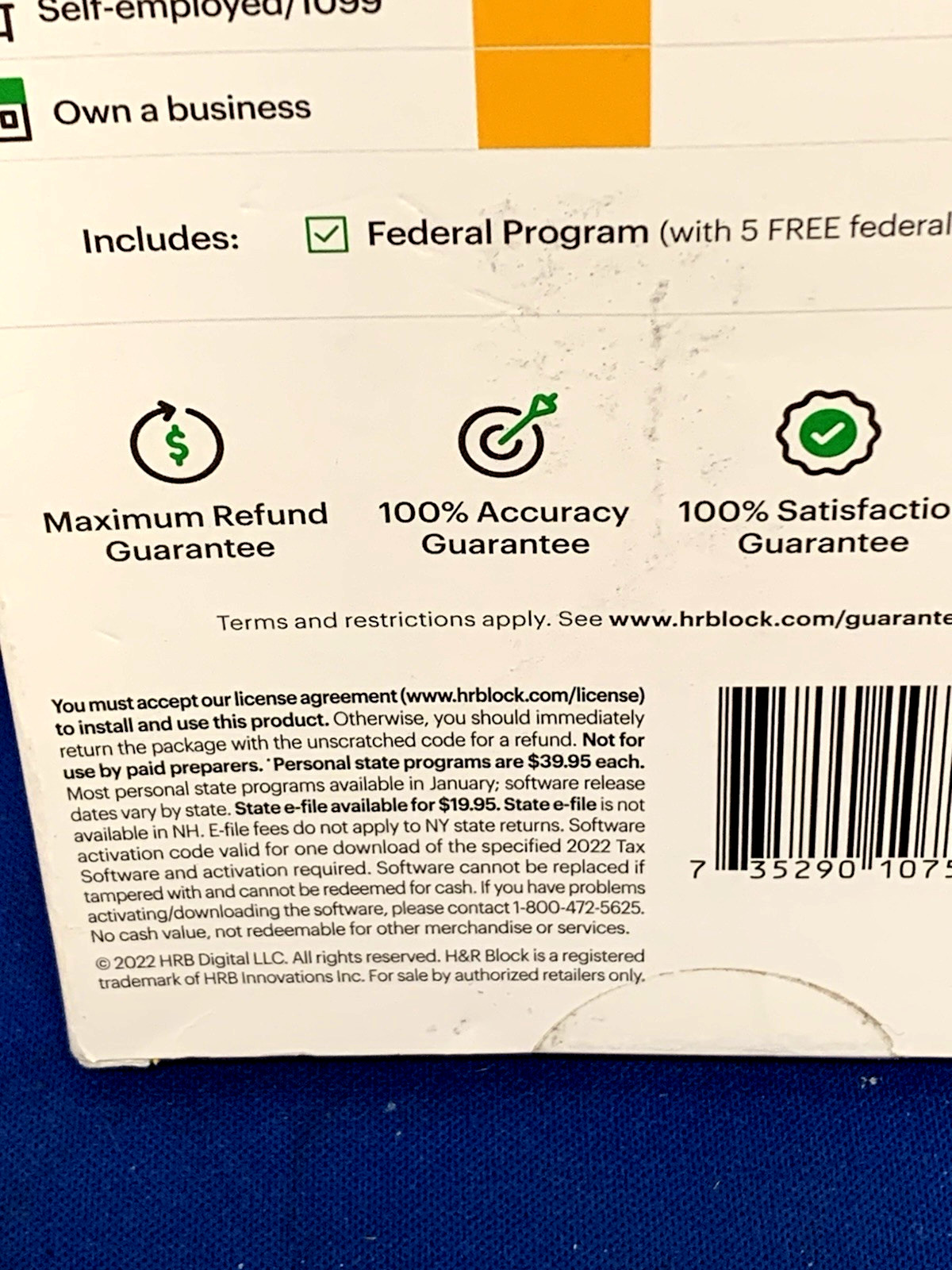 H&R Block Tax Software Basic 2022 [Key Card] New in Sealed retail box