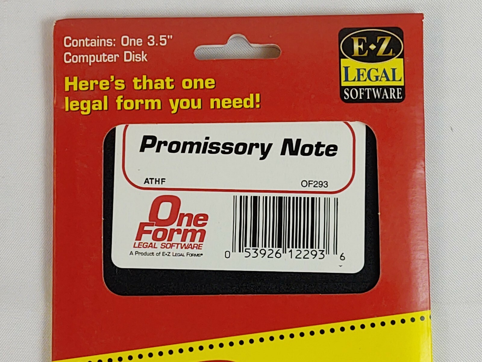 Vintage One Form EZ Legal Software Promissory Note 3.5″ Floppy Computer Disk