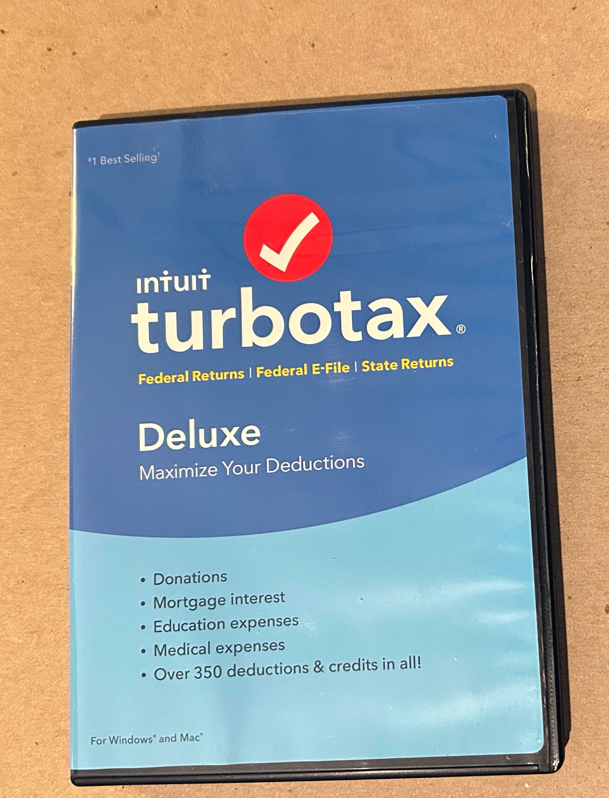TurboTax Deluxe 2018 for Windows Mac CD only *No license code*