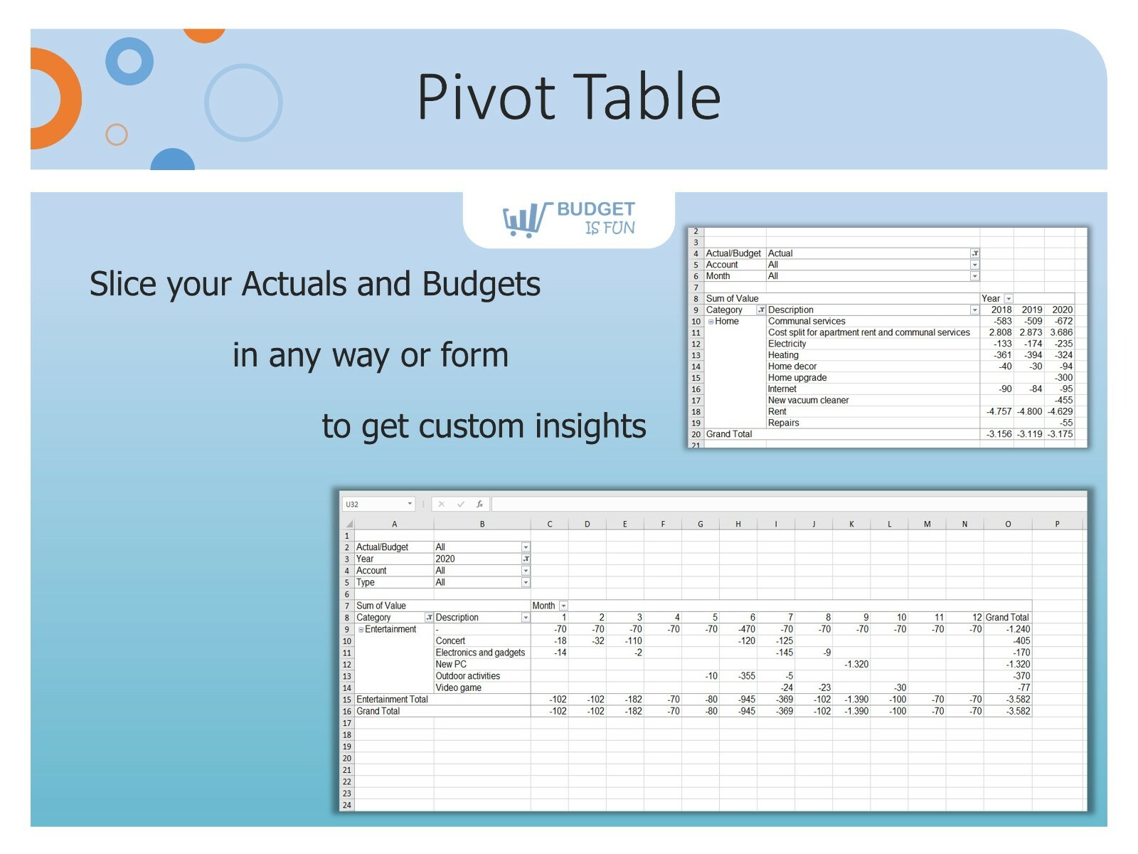 Excel Budget Template | Personal Finance Spreadsheet | Monthly Budget Tracker