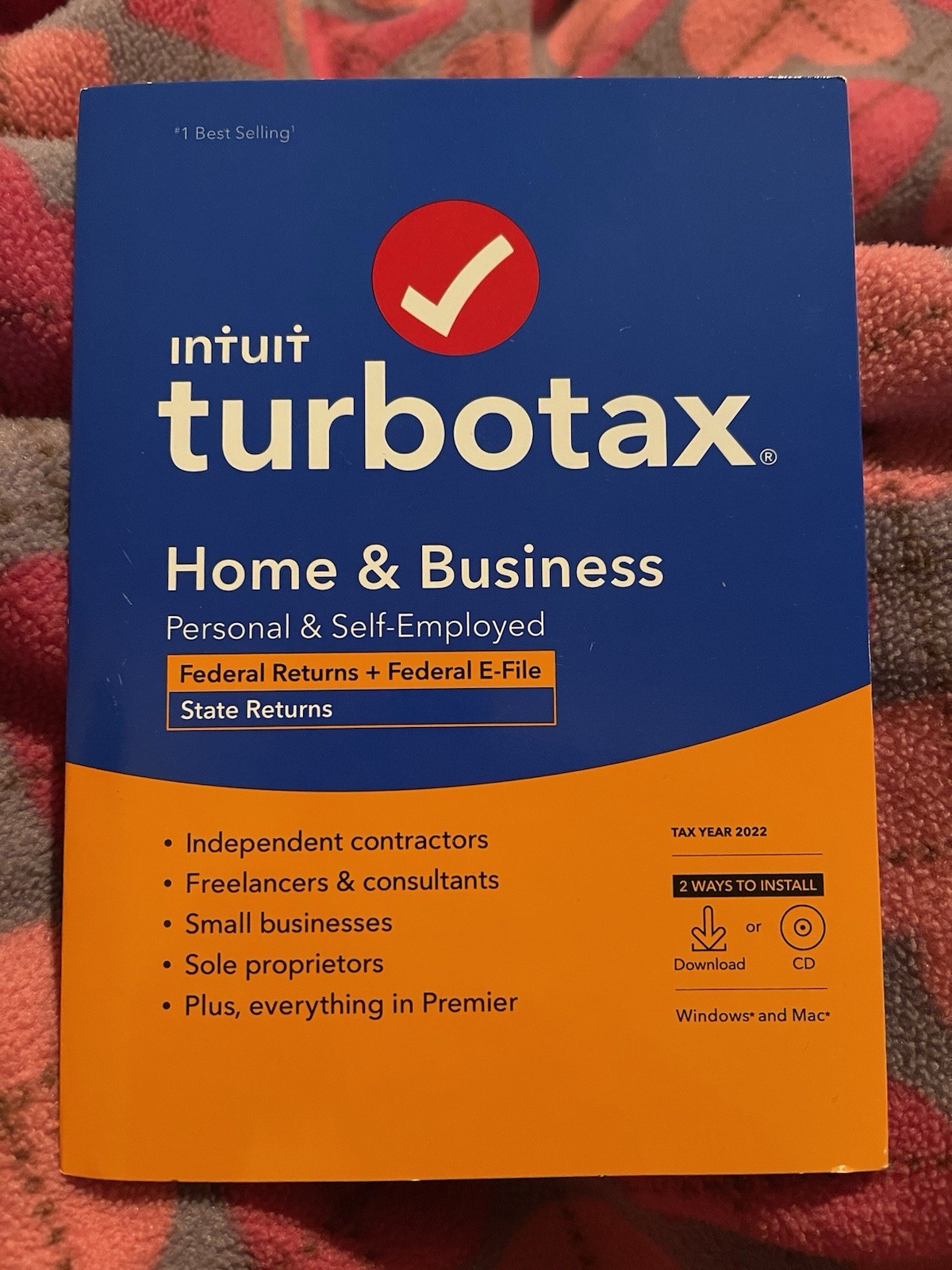 2022 Intuit TurboTax Home & Business Tax Prep CD Windows/Mac