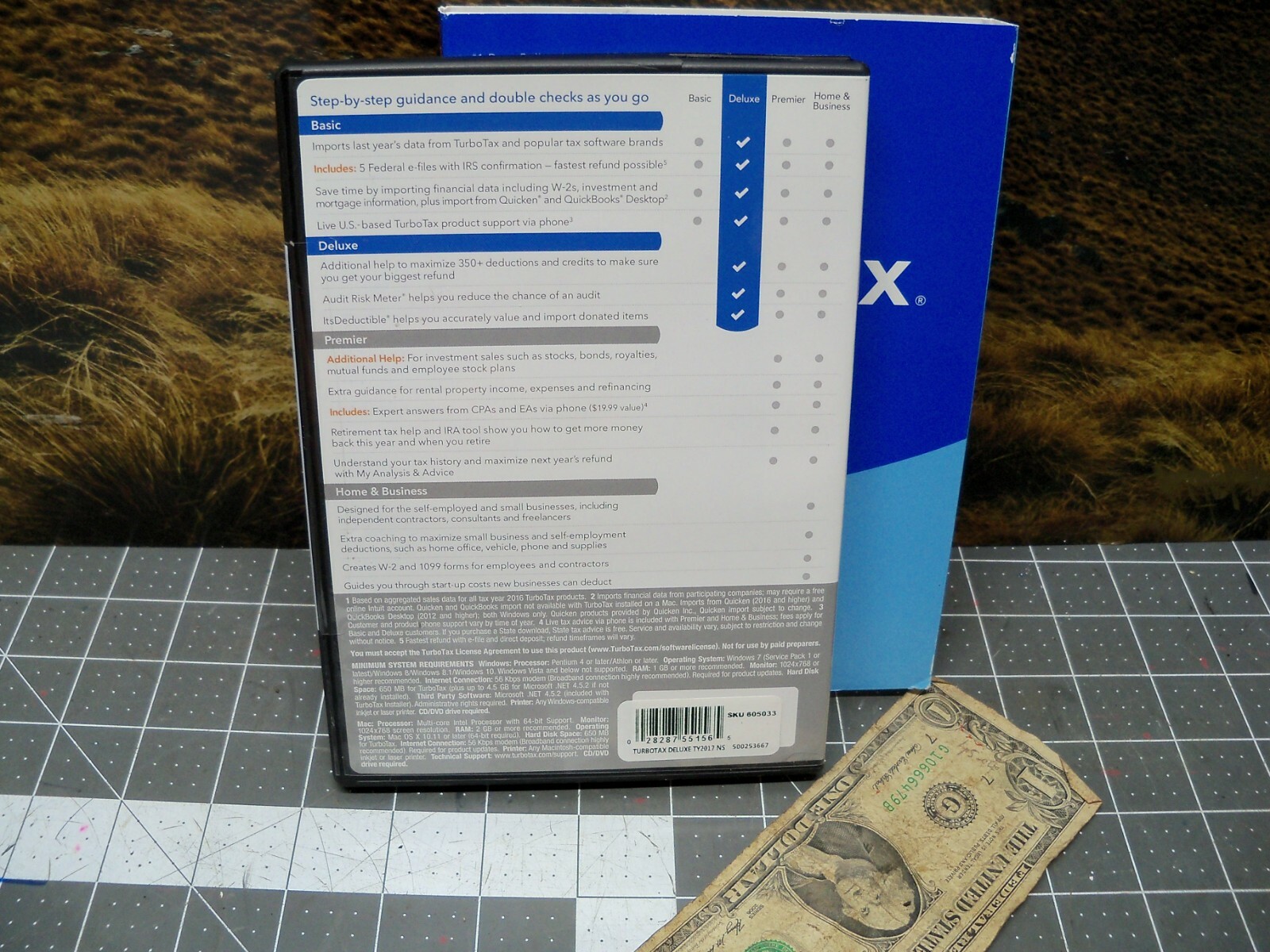 2017 TURBOTAX DELUXE No STATE CD New Sealed 5 Federal Downloads CD USA 2017
