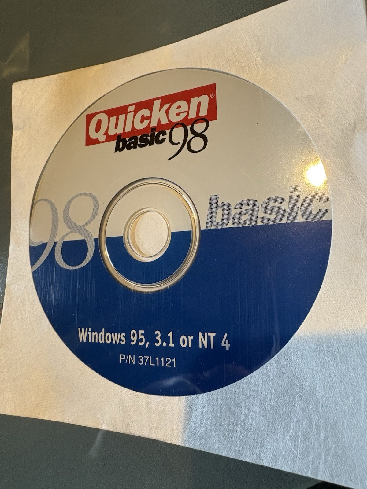 Quicken Basic 98 For Windows 95, 3.1, or NT 4 Software CD Vintage