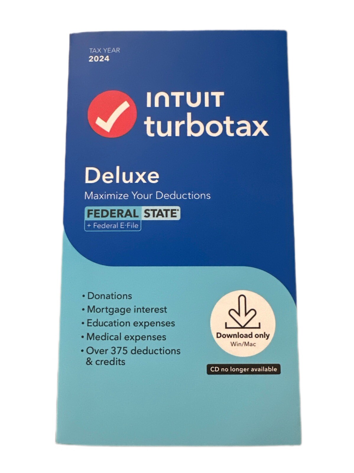 Intuit Turbotax Deluxe 2024 Federal & State & 5 Free Federal E-Filings