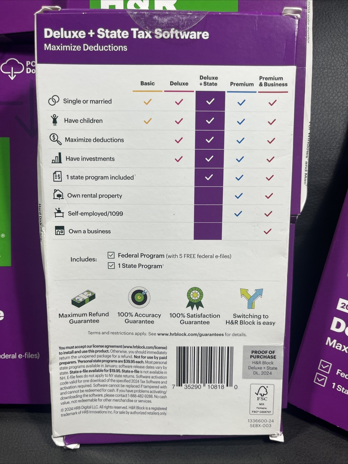 NEW H&R Block Tax Software Deluxe + State 2024 PC/Mac (SAME DAY CODE ) READ