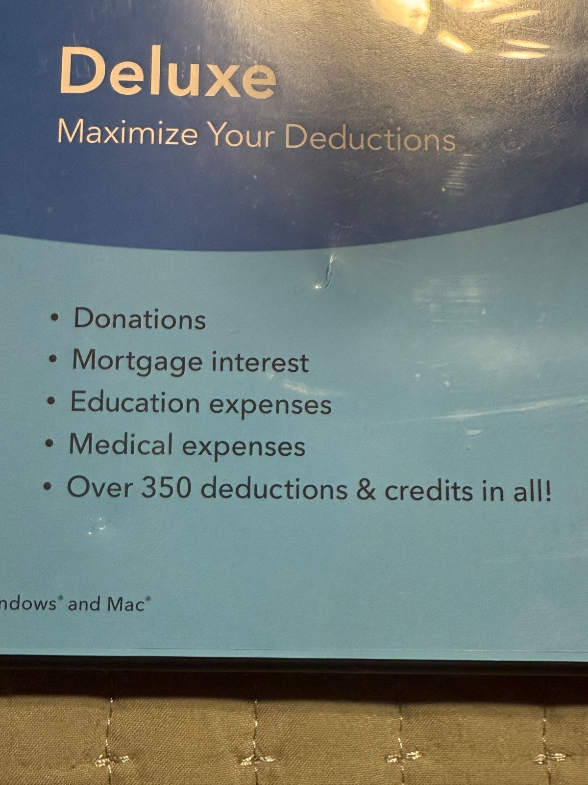 Intuit TurboTax Deluxe CD IRS Federal E-File Return Tax Preparation Win & Mac