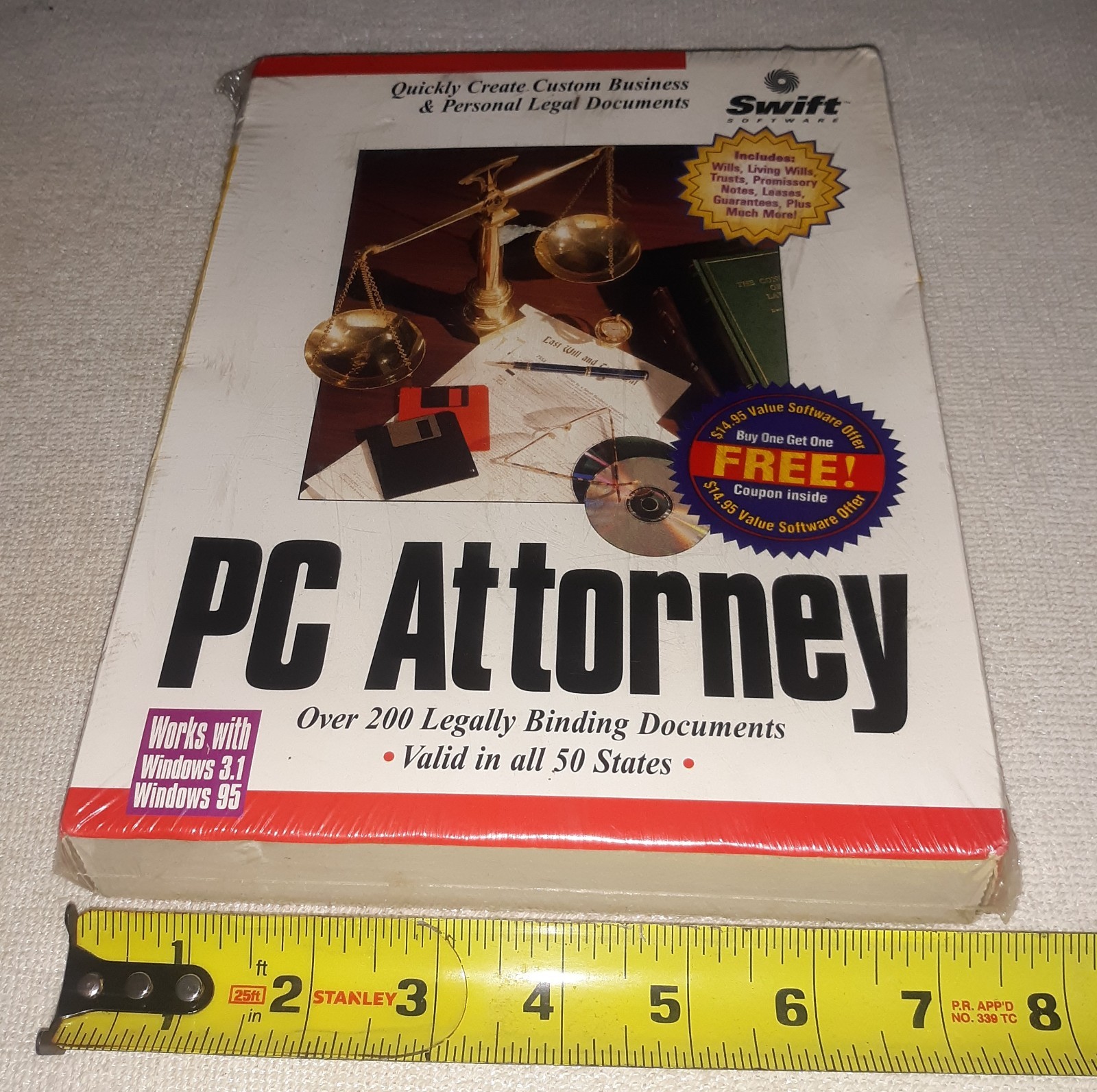 PC Attorney Legal Software Windows 95/3.1 Cosmi CD New Sealed – Vintage 1997