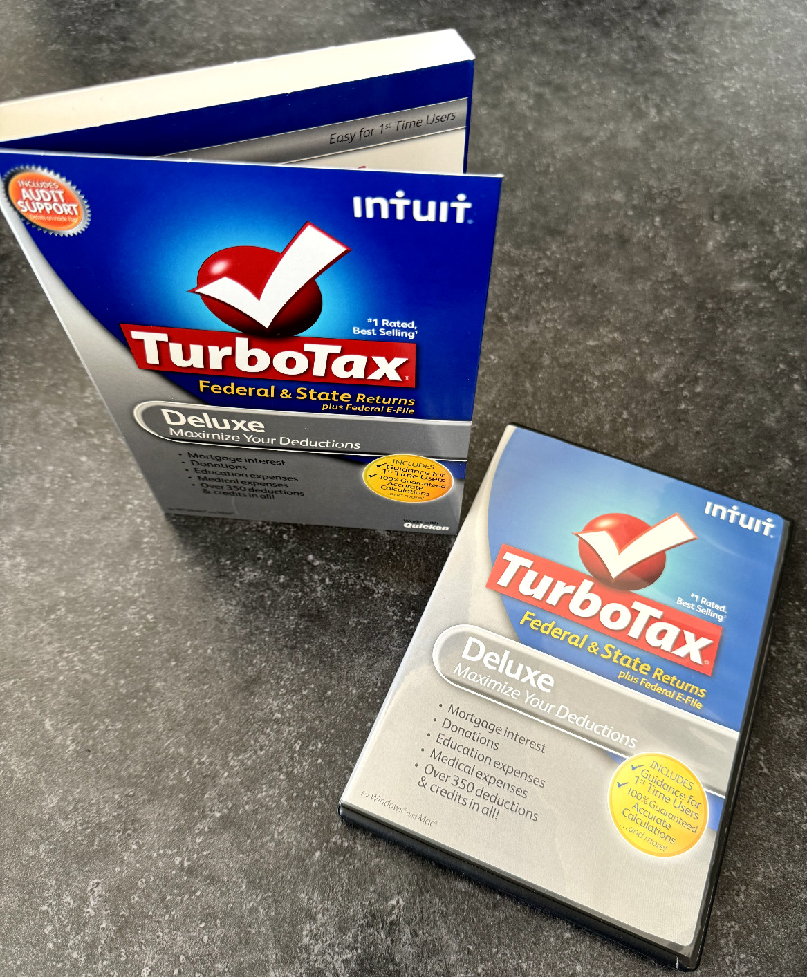 Turbotax Deluxe Federal + State 2010/2011/2012/2013 Used once. Lot of 4
