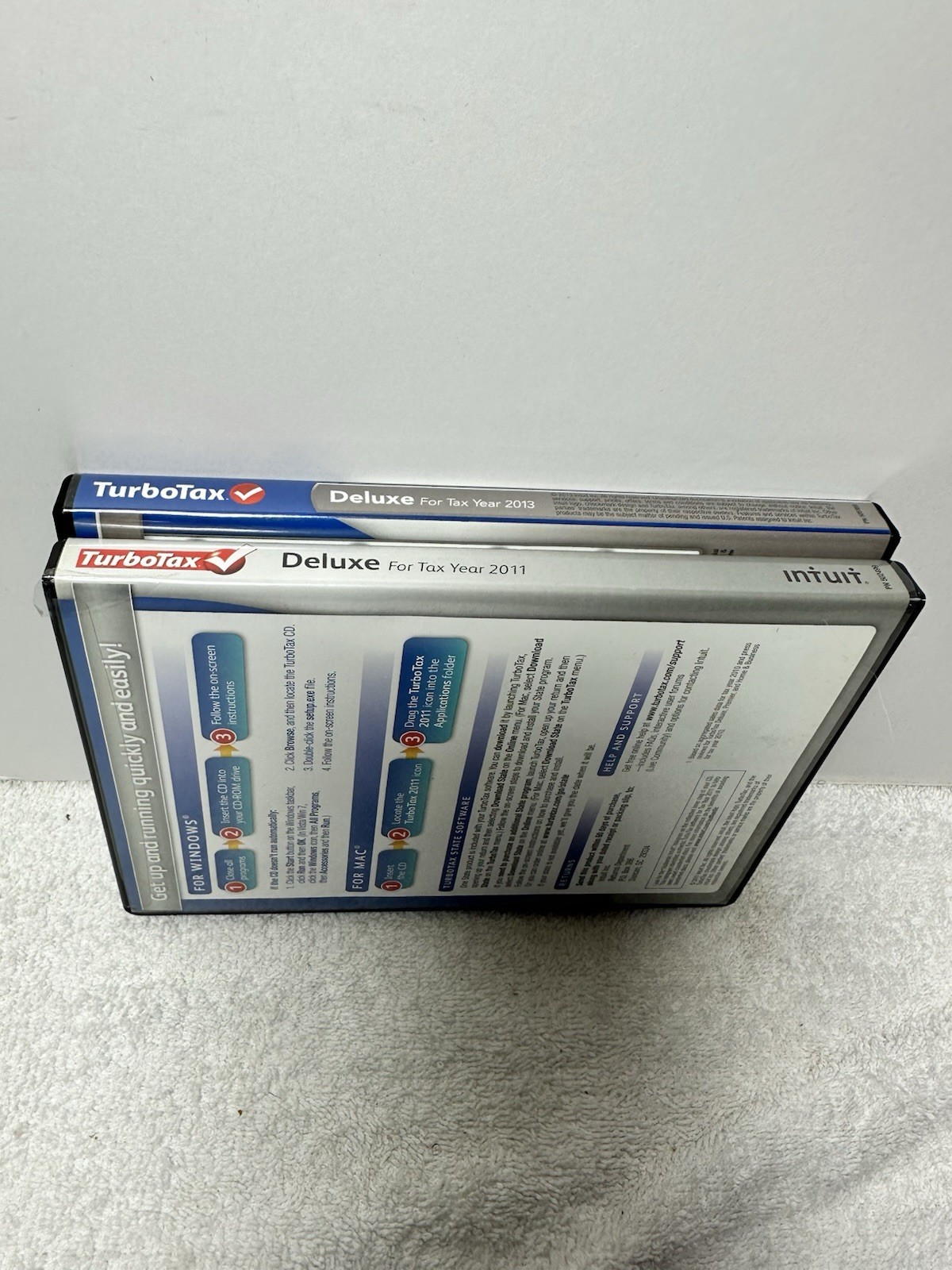 2 Lot of Intuit TurboTax Deluxe 2011 & 2013 Federal & State Returns CD Discs