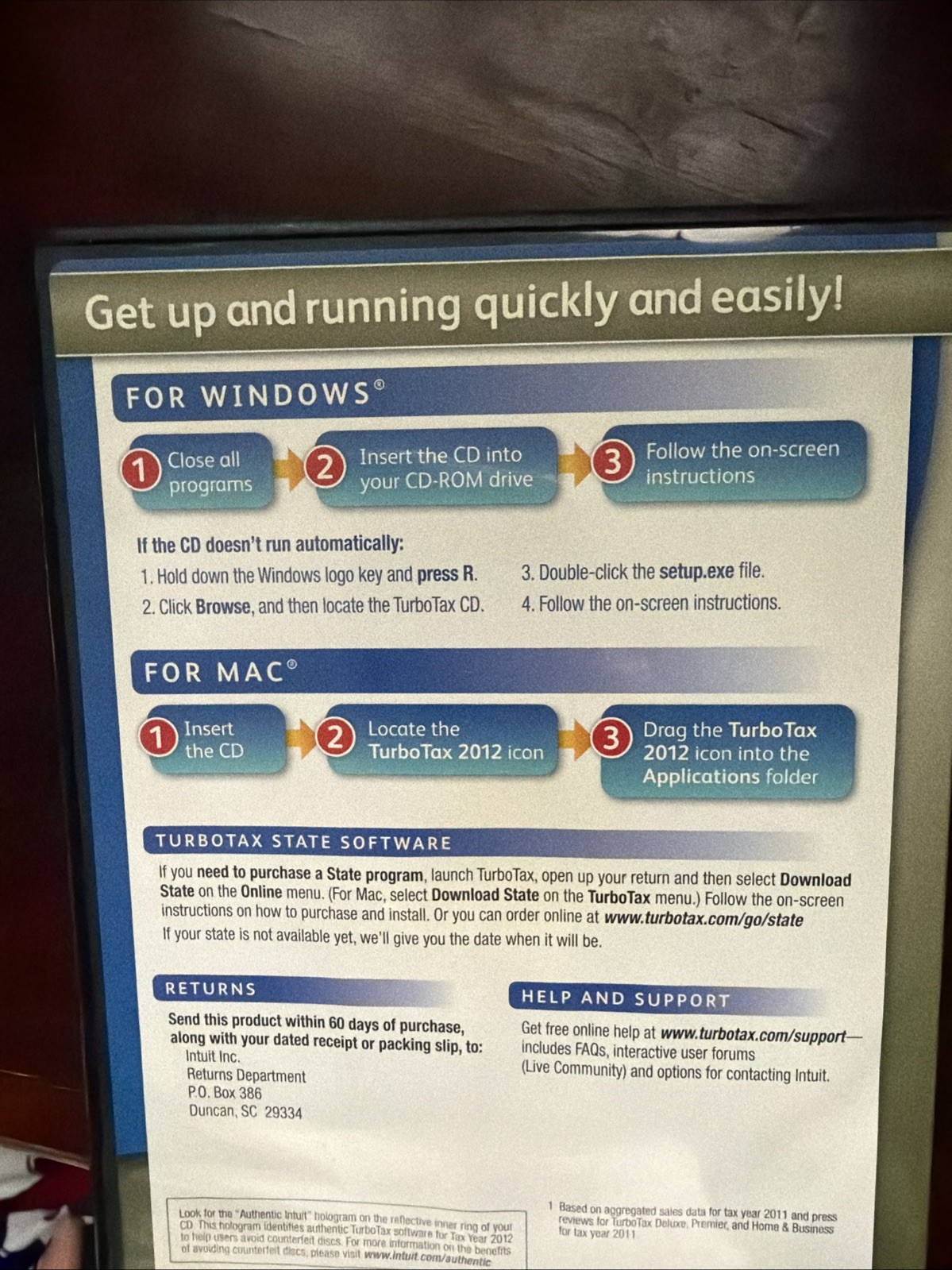 2012 TurboTax Home & Business Federal State for Windows and Mac